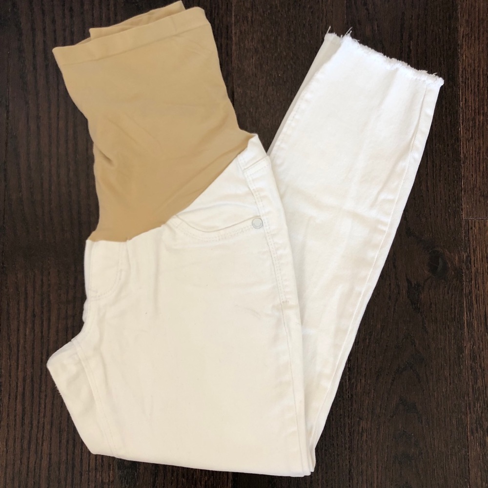 seven7 Maternity Ankle Skinny Jeans raw hem Sz 6